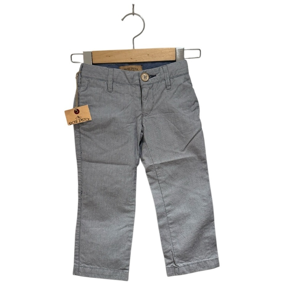 ROSE PISTOL Blue Seersucker Casual Trousers